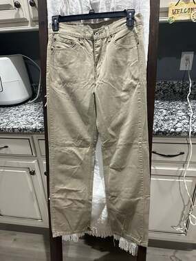 Levi's 505 Regular Fit Straight Leg Tan Khaki Pants Mens Size 31x32